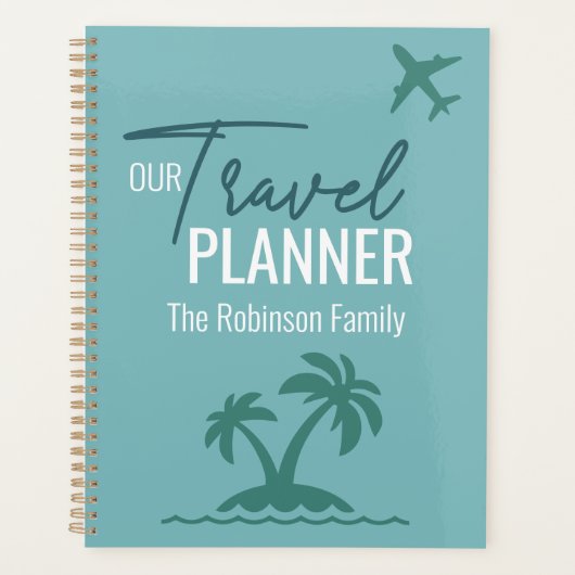 Chic turquoise moderne personnalisé Travel Planner (Devant)