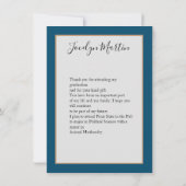 Chic Turquoise Photo Script Graduate Carte de reme (Dos)