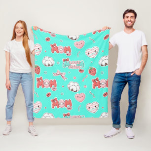 Chic Turquoise Pop Art MOEDER Liefdepatroon Fleece Deken