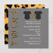 CHIC TWINS Cheetah Baby shower Party Invitation (Devant / Derrière)