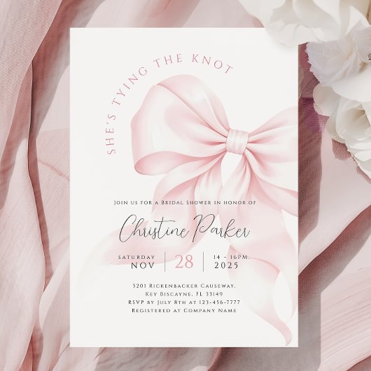 Chic Tying Knot Invitation de la douche nuptiale