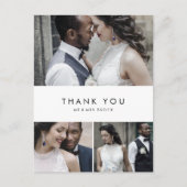 Chic Typografie 3 Foto Collage Hartelijk dank Brie Briefkaart (Voorkant)