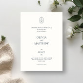 Chic Typograhy Monogram Wedding Invitation
