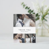 Chic Typographie 3 Photo Collage Carte de remercie (Debout devant)
