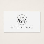 Chic Typographie Business Logo Certificat cadeau (Devant)
