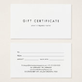 Chic Typographie Certificat cadeau d'entreprise (Devant & derrière)