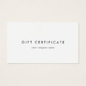 Chic Typographie Certificat cadeau d'entreprise (Devant)