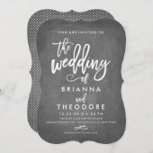 Chic Typographie Chalkboard Faire-part de mariage (Devant / Derrière)