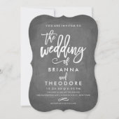 Chic Typographie Chalkboard Faire-part de mariage (Devant)