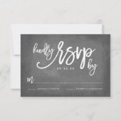 Chic Typographie Chalkboard Mariage RSVP (Devant)