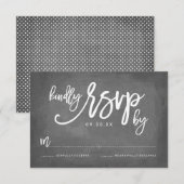 Chic Typographie Chalkboard Mariage RSVP (Devant / Derrière)