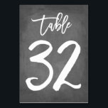 Chic Typographie Chalkboard Numéro de table | Tabl<br><div class="desc">Contactez-moi pour obtenir des numéros de table supplémentaires ou des couleurs personnalisées.</div>