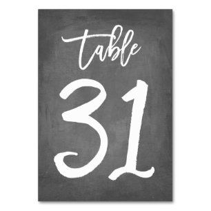 Chic Typographie Chalkboard Numéro de table   Tabl