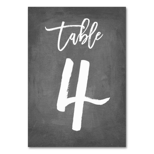 Chic Typographie Chalkboard Numéro de table | Tabl (Dos)