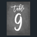 Chic Typographie Chalkboard Numéro de table | Tabl<br><div class="desc">Contactez-moi pour obtenir des numéros de table supplémentaires ou des couleurs personnalisées.</div>