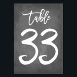 Chic Typographie Chalkboard Numéro de table | Tabl<br><div class="desc">Contactez-moi pour obtenir des numéros de table supplémentaires ou des couleurs personnalisées.</div>