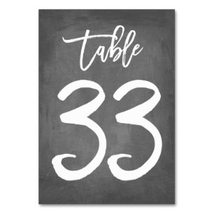 Chic Typographie Chalkboard Numéro de table   Tabl