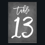 Chic Typographie Chalkboard Numéro de table | Tabl<br><div class="desc">Contactez-moi pour obtenir des numéros de table supplémentaires ou des couleurs personnalisées.</div>