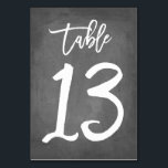 Chic Typographie Chalkboard Numéro de table | Tabl<br><div class="desc">Contactez-moi pour obtenir des numéros de table supplémentaires ou des couleurs personnalisées.</div>
