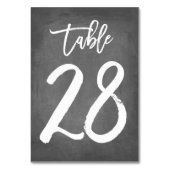 Chic Typographie Chalkboard Numéro de table | Tabl (Dos)