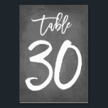 Chic Typographie Chalkboard Numéro de table | Tabl<br><div class="desc">Contactez-moi pour obtenir des numéros de table supplémentaires ou des couleurs personnalisées.</div>