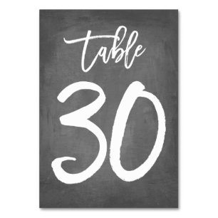 Chic Typographie Chalkboard Numéro de table   Tabl