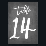Chic Typographie Chalkboard Numéro de table | Tabl<br><div class="desc">Contactez-moi pour obtenir des numéros de table supplémentaires ou des couleurs personnalisées.</div>