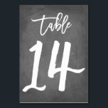 Chic Typographie Chalkboard Numéro de table | Tabl<br><div class="desc">Contactez-moi pour obtenir des numéros de table supplémentaires ou des couleurs personnalisées.</div>