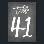 Chic Typographie Chalkboard Numéro de table | Tabl<br><div class="desc">Contactez-moi pour obtenir des numéros de table supplémentaires ou des couleurs personnalisées.</div>