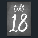 Chic Typographie Chalkboard Numéro de table | Tabl<br><div class="desc">Contactez-moi pour obtenir des numéros de table supplémentaires ou des couleurs personnalisées.</div>