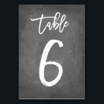 Chic Typographie Chalkboard Numéro de table | Tabl<br><div class="desc">Contactez-moi pour obtenir des numéros de table supplémentaires ou des couleurs personnalisées.</div>