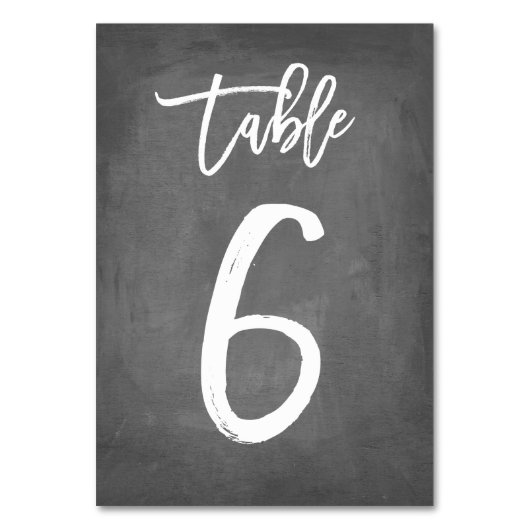 Chic Typographie Chalkboard Numéro de table | Tabl (Par défaut)