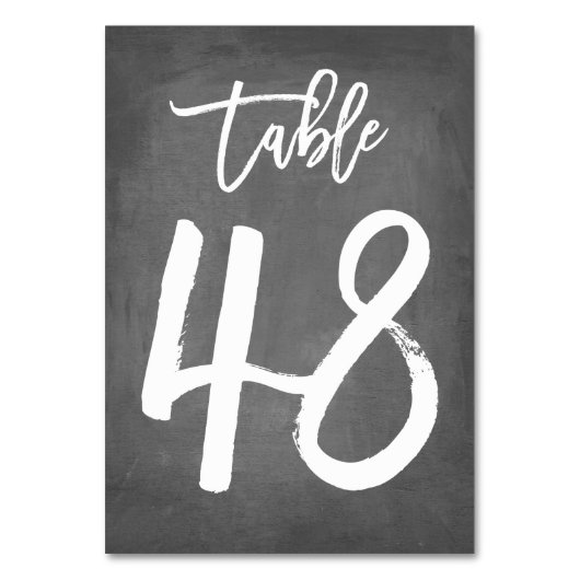Chic Typographie Chalkboard Numéro de table | Tabl (Dos)