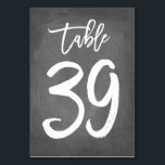 Chic Typographie Chalkboard Numéro de table | Tabl<br><div class="desc">Contactez-moi pour obtenir des numéros de table supplémentaires ou des couleurs personnalisées.</div>