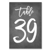 Chic Typographie Chalkboard Numéro de table | Tabl (Dos)