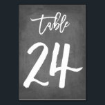 Chic Typographie Chalkboard Numéro de table | Tabl<br><div class="desc">Contactez-moi pour obtenir des numéros de table supplémentaires ou des couleurs personnalisées.</div>