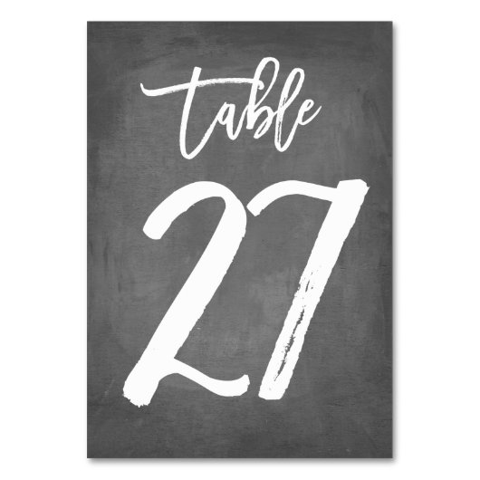 Chic Typographie Chalkboard Numéro de table | Tabl (Dos)