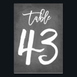 Chic Typographie Chalkboard Numéro de table | Tabl<br><div class="desc">Contactez-moi pour obtenir des numéros de table supplémentaires ou des couleurs personnalisées.</div>