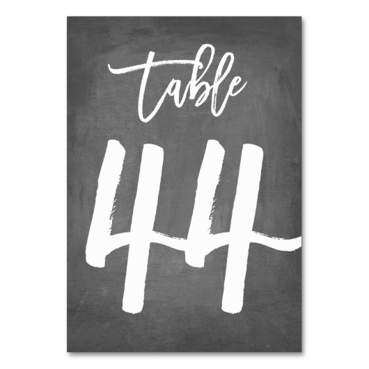 Chic Typographie Chalkboard Numéro de table | Tabl (Dos)