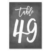 Chic Typographie Chalkboard Numéro de table | Tabl (Dos)