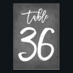 Chic Typographie Chalkboard Numéro de table | Tabl<br><div class="desc">Contactez-moi pour obtenir des numéros de table supplémentaires ou des couleurs personnalisées.</div>