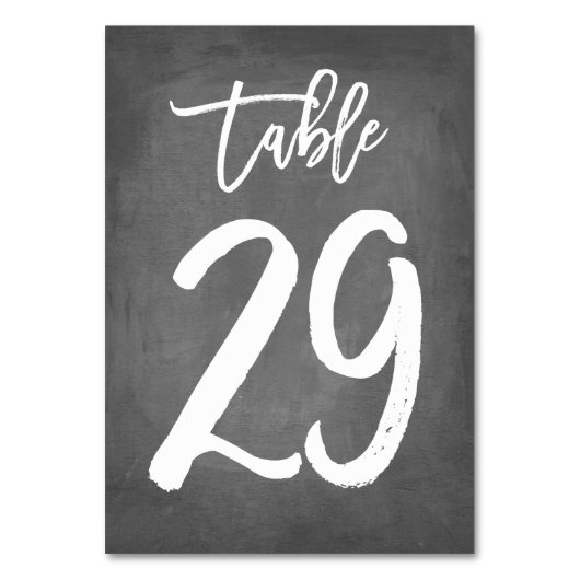 Chic Typographie Chalkboard Numéro de table | Tabl (Dos)
