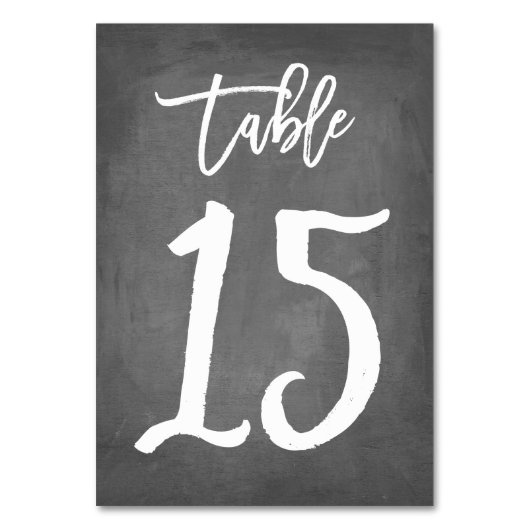 Chic Typographie Chalkboard Numéro de table | Tabl (Dos)