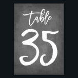 Chic Typographie Chalkboard Numéro de table | Tabl<br><div class="desc">Contactez-moi pour obtenir des numéros de table supplémentaires ou des couleurs personnalisées.</div>