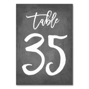 Chic Typographie Chalkboard Numéro de table   Tabl