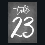 Chic Typographie Chalkboard Numéro de table | Tabl<br><div class="desc">Contactez-moi pour obtenir des numéros de table supplémentaires ou des couleurs personnalisées.</div>