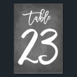 Chic Typographie Chalkboard Numéro de table | Tabl<br><div class="desc">Contactez-moi pour obtenir des numéros de table supplémentaires ou des couleurs personnalisées.</div>