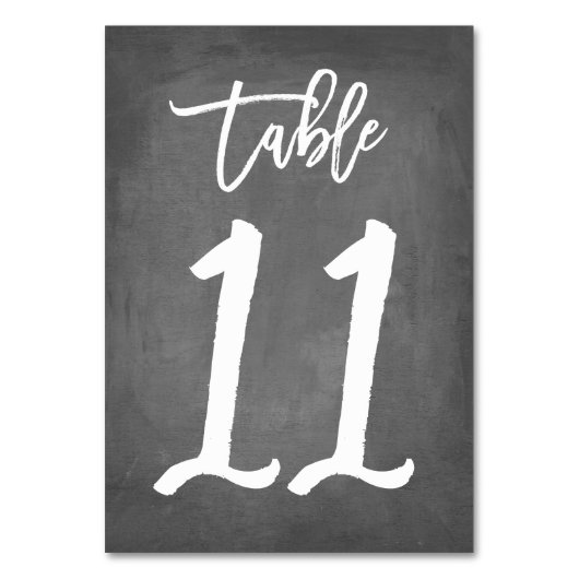 Chic Typographie Chalkboard Numéro de table | Tabl (Dos)