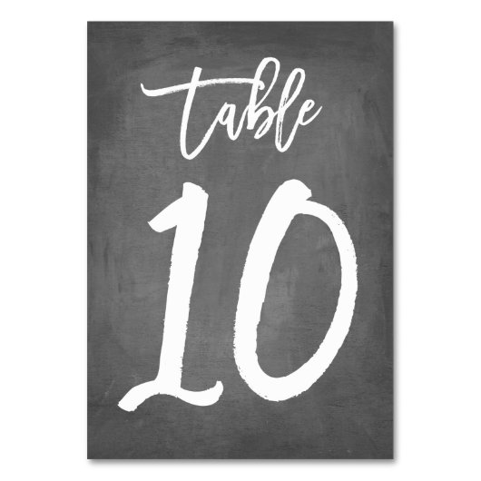 Chic Typographie Chalkboard Numéro de table | Tabl (Par défaut)