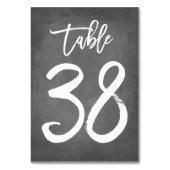 Chic Typographie Chalkboard Numéro de table | Tabl (Dos)